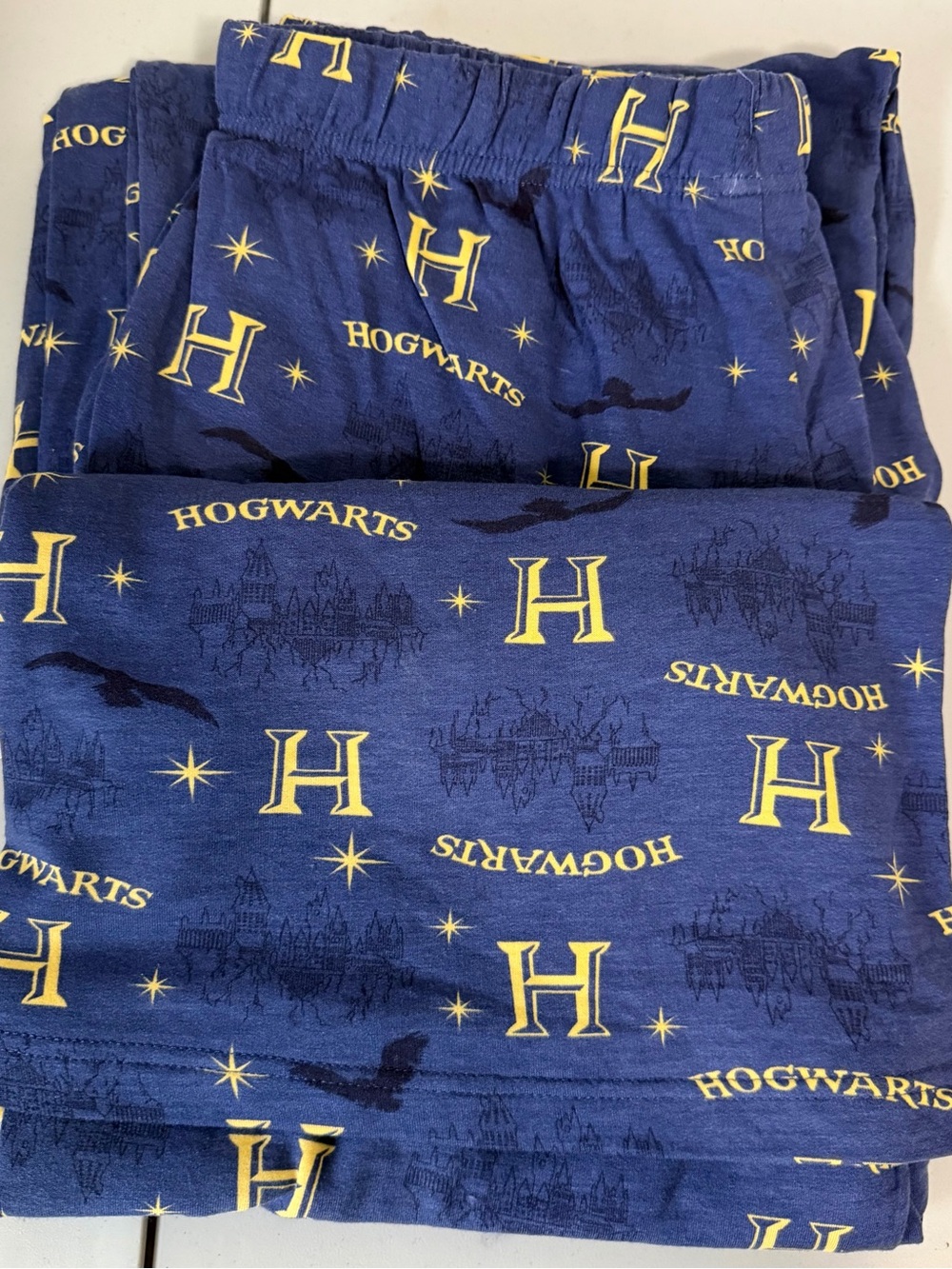 Blue Hogwarts-Print Women's Pajama Bottoms